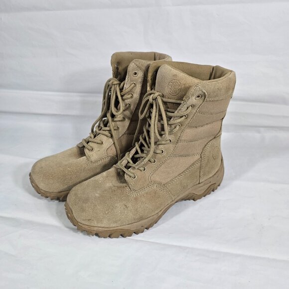 Smith and Wesson Tactical Desert Combat Boots Men Size 8 Tan Suede Lace Up - Picture 1 of 10